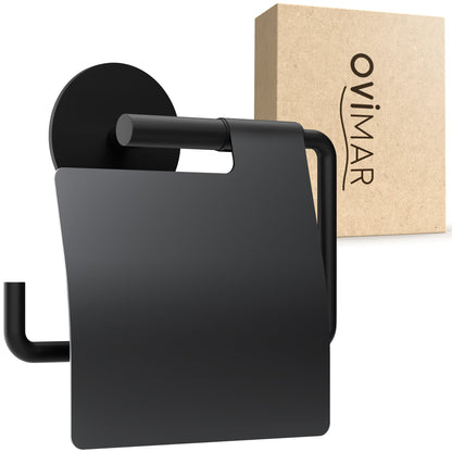 ovimar WC-Rollenhalter Heroya 16,5 x 5 x 15 cm (B x H x T) 1 Rolle Edelstahl schwarz