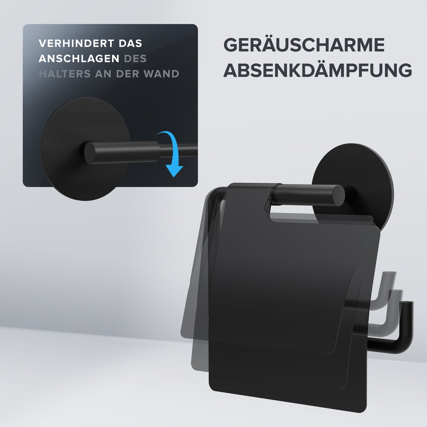 ovimar WC-Rollenhalter Heroya 16,5 x 5 x 15 cm (B x H x T) 1 Rolle Edelstahl schwarz