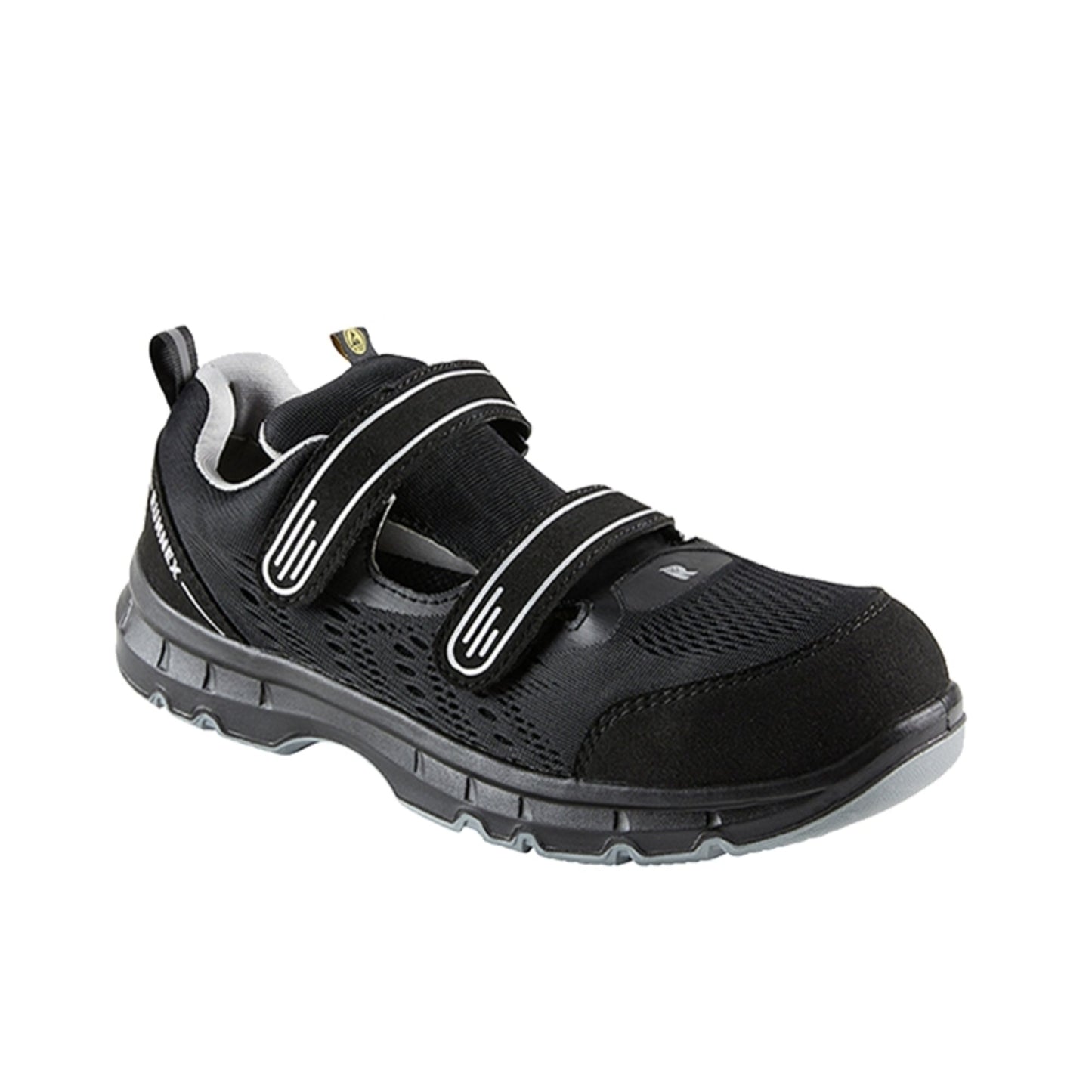 RUNNEX® Sicherheitssandalen FlexStar 41 S1PS Unisex Microfasermaterial/atmungsaktives Mesh/TPU-Besätze schwarz/grau