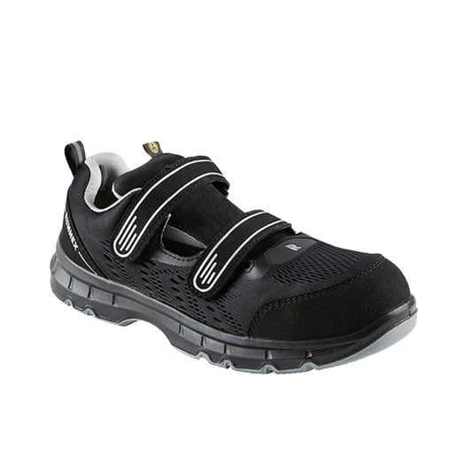 RUNNEX® Sicherheitssandalen FlexStar 44 S1PS Unisex Microfasermaterial/atmungsaktives Mesh/TPU-Besätze schwarz/grau