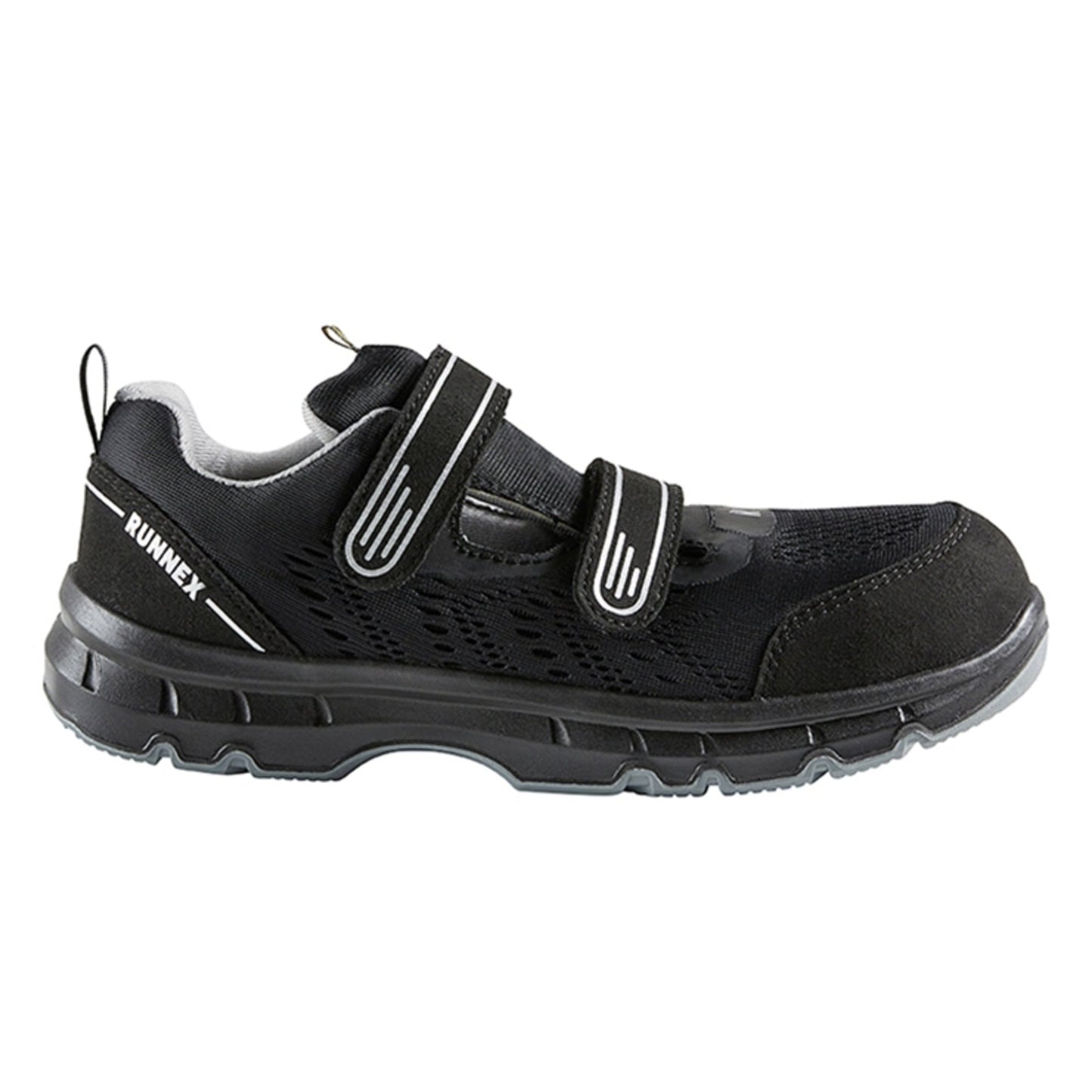 RUNNEX® Sicherheitssandalen FlexStar 44 S1PS Unisex Microfasermaterial/atmungsaktives Mesh/TPU-Besätze schwarz/grau