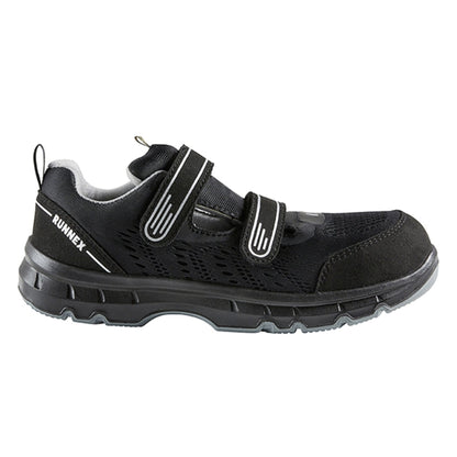 RUNNEX® Sicherheitssandalen FlexStar 44 S1PS Unisex Microfasermaterial/atmungsaktives Mesh/TPU-Besätze schwarz/grau
