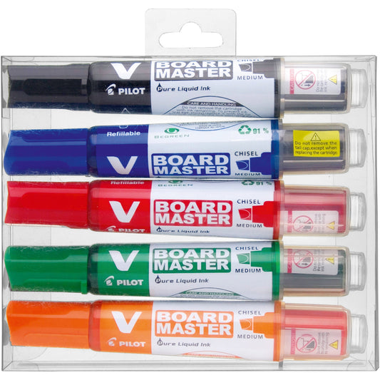 PILOT Whiteboardmarker V-Board Master BeGreen 2,3mm farbig sortiert 5 St./Pack.