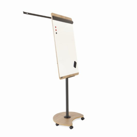rocada Mobiles Flipchart Natural mit Ablageschale Rundfuß mit 5 feststellbaren Rollen Melamin/Holzfaser schwarz