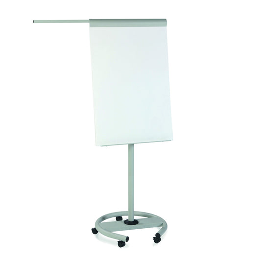 rocada Mobiles Flipchart Professional mit Ablageschale Rundfuß mit 5 Rollen Stahl grau