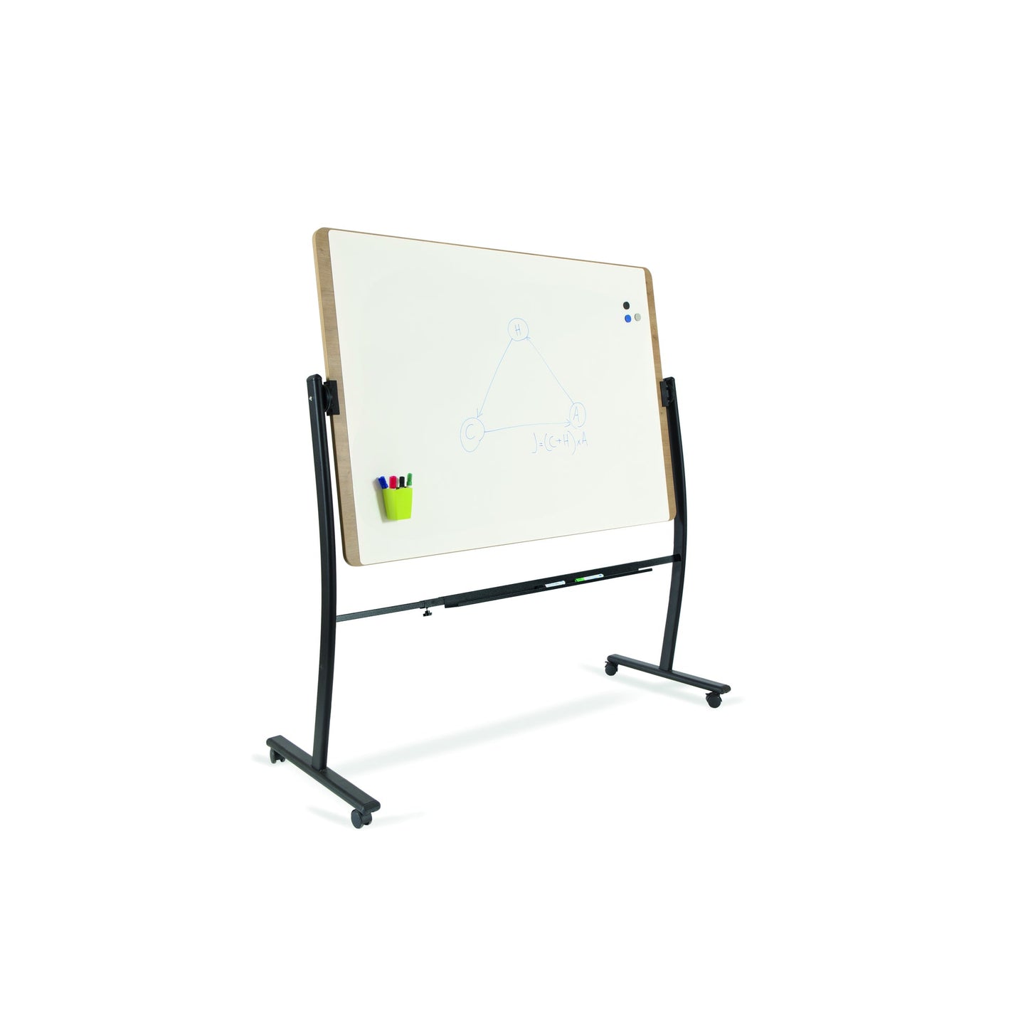 rocada Whiteboard mobil Natural Maße der Oberfläche: 129 x 100 cm (B x H) Tafel magnethaftend beidseitig beschreibbar Stahl kunststoffbeschichtet weiß