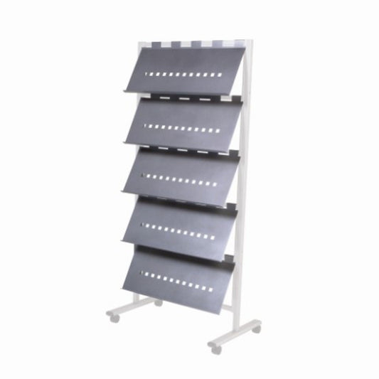 rocada Prospekthalter 77 x 35 x 8 cm (B x H x T) 3 x DIN A4 Stahl silber 5 St./Pack.