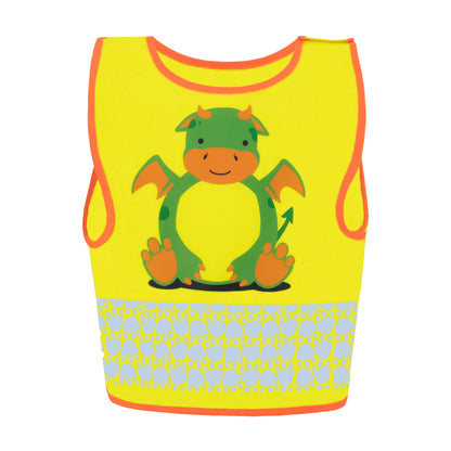 korntex Warnweste Funtastic Wildlife XXS reflektierend Klettverschluss 100 % Polyester gelb