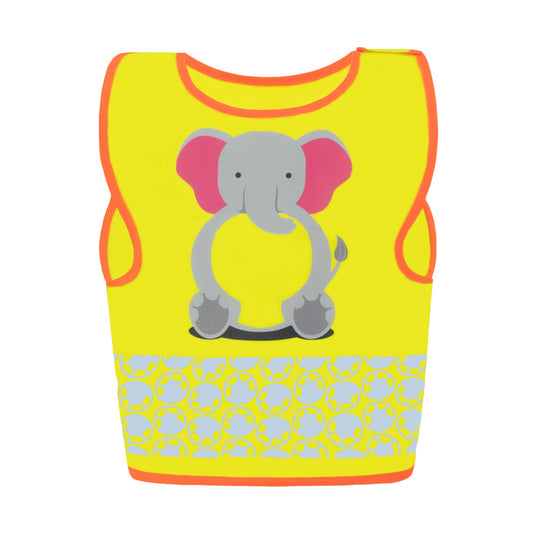 korntex Warnweste Funtastic Wildlife XXS reflektierend Klettverschluss 100 % Polyester gelb