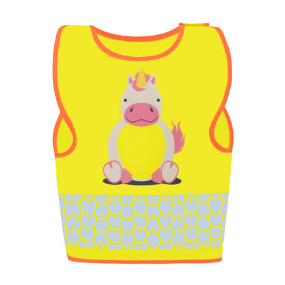 korntex Warnweste Funtastic Wildlife XS reflektierend Klettverschluss 100 % Polyester gelb