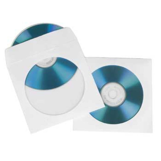 Hama CD/DVD Hülle 12,5 x 12,5 x 0,1 cm (B x H x T) Papier weiß 50 St./Pack.