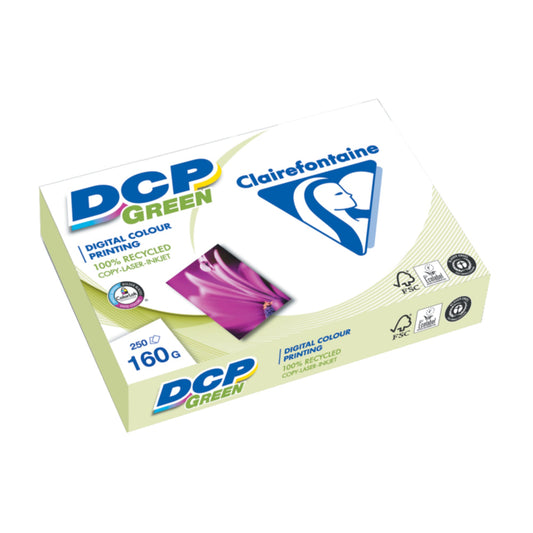 Clairefontaine Kopierpapier DCP GREEN DIN A4 160g/m² 100 % recycelt weiß 250 Bl./Pack.