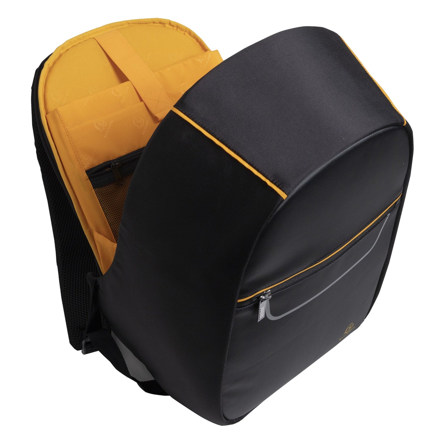 Exacompta Notebookrucksack Exactive® Reißverschluss Kleine Vordertasche, Reißverschlussfach für Stifte, Visitenkarten und Smartphones, verstärktes Hauptfach mit zusätzlichem Platz für Dokumente, Doppelöffnung zur Befestigung am Teleskoprohr eines Koffers