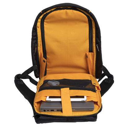 Exacompta Notebookrucksack Exactive® Reißverschluss Kleine Vordertasche, Reißverschlussfach für Stifte, Visitenkarten und Smartphones, verstärktes Hauptfach mit zusätzlichem Platz für Dokumente, Doppelöffnung zur Befestigung am Teleskoprohr eines Koffers