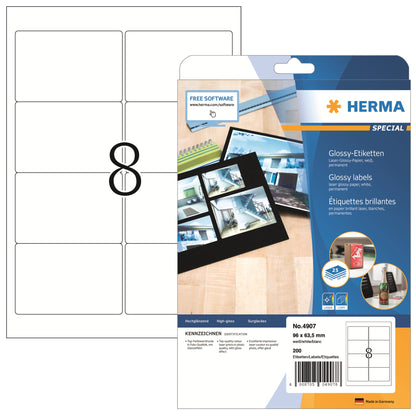 HERMA Universaletikett SPECIAL 96 x 63,5 mm (B x H) nicht wieder ablösbar Papier weiß 200 Etik./Pack.