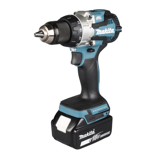 Makita® Akkubohrschrauber DDF489RTJ 1.800 U/Min. Akku Li-Ion 18V inkl. 2 x Akku BL1850B, Einhängebügel, Kontaktschutzkappe, PH/LS Doppelbit, MAKPAC (Gr. 2), Schnellladegerät DC18RC, Tiefziehteil für MAKPAC