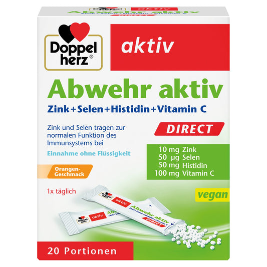 Doppelherz Nahrungsergänzungsmittel aktiv Abwehr aktiv DIRECT Orange Granulat 20 St./Pack.