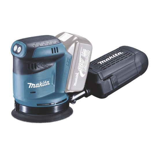 Makita® Exzenterschleifer DBO180Z 11.0001/min 125mm 18V inkl. Staubbox kpl., Fitting, Staubboxdeckel 1,1kg