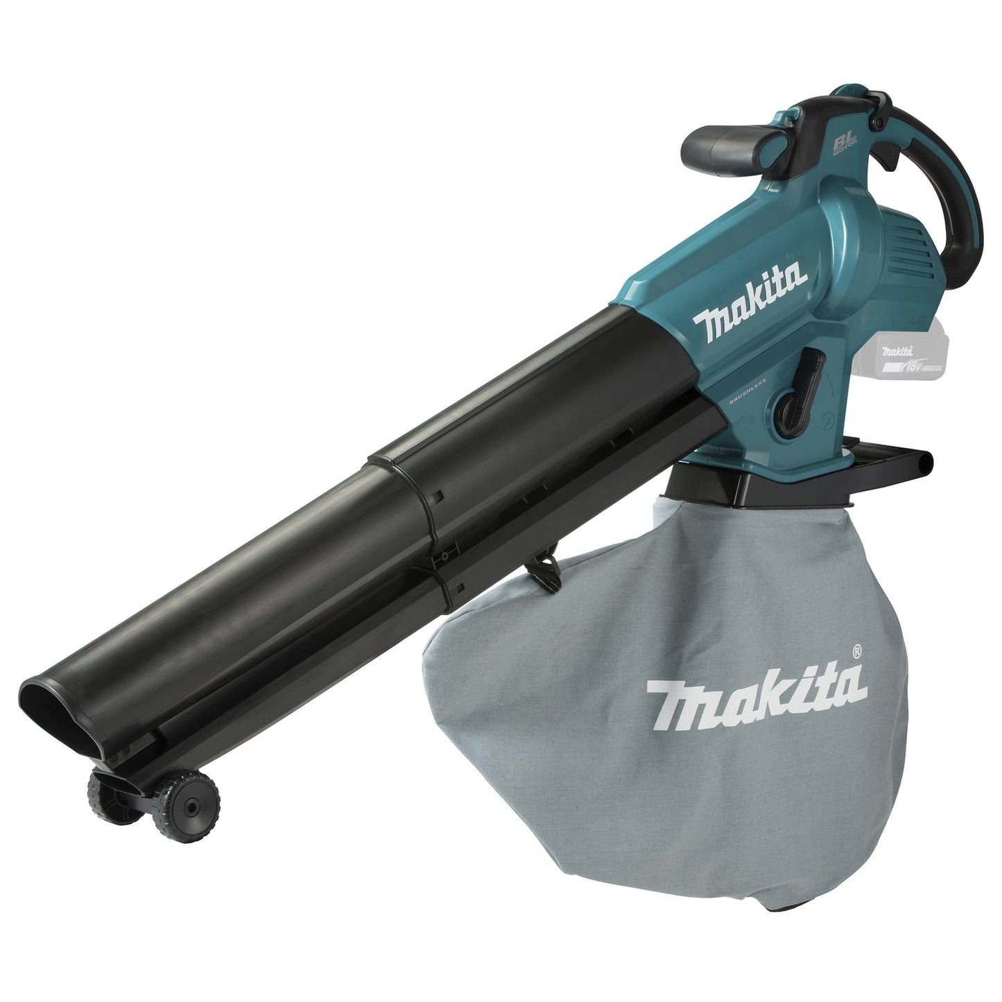 Makita® Laubsauger DUB187 366m³/h 230,4km/h 13.500 U/Min. Akku Zubehör erforderlich erforderliches Zubehör: Makita Akku BL1850B, Akkuladegerät DC18RC inkl. Fangsack
