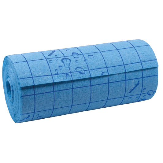 Vileda Schwammtücher Quick 'n' Dry 25 cm x 10 m (B x L) 70 % Zellulose, 30 % Baumwolle blau 4 Rl./Pack.