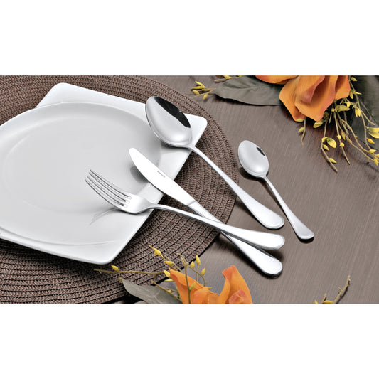 Esmeyer® Besteckgarnitur CELINE Mehrweg 6 x Menümesser, Menügabeln, Menülöffel, Kaffeelöffel Edelstahl 18/10, poliert silber