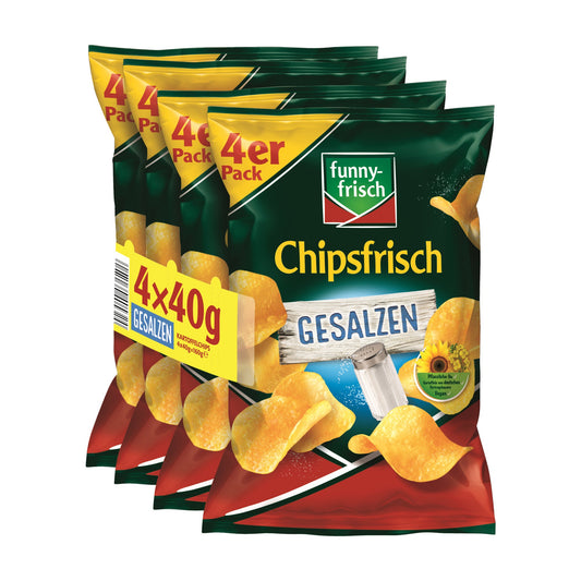 funny-frisch Chips gesalzen 4 x 40 g/Pack.