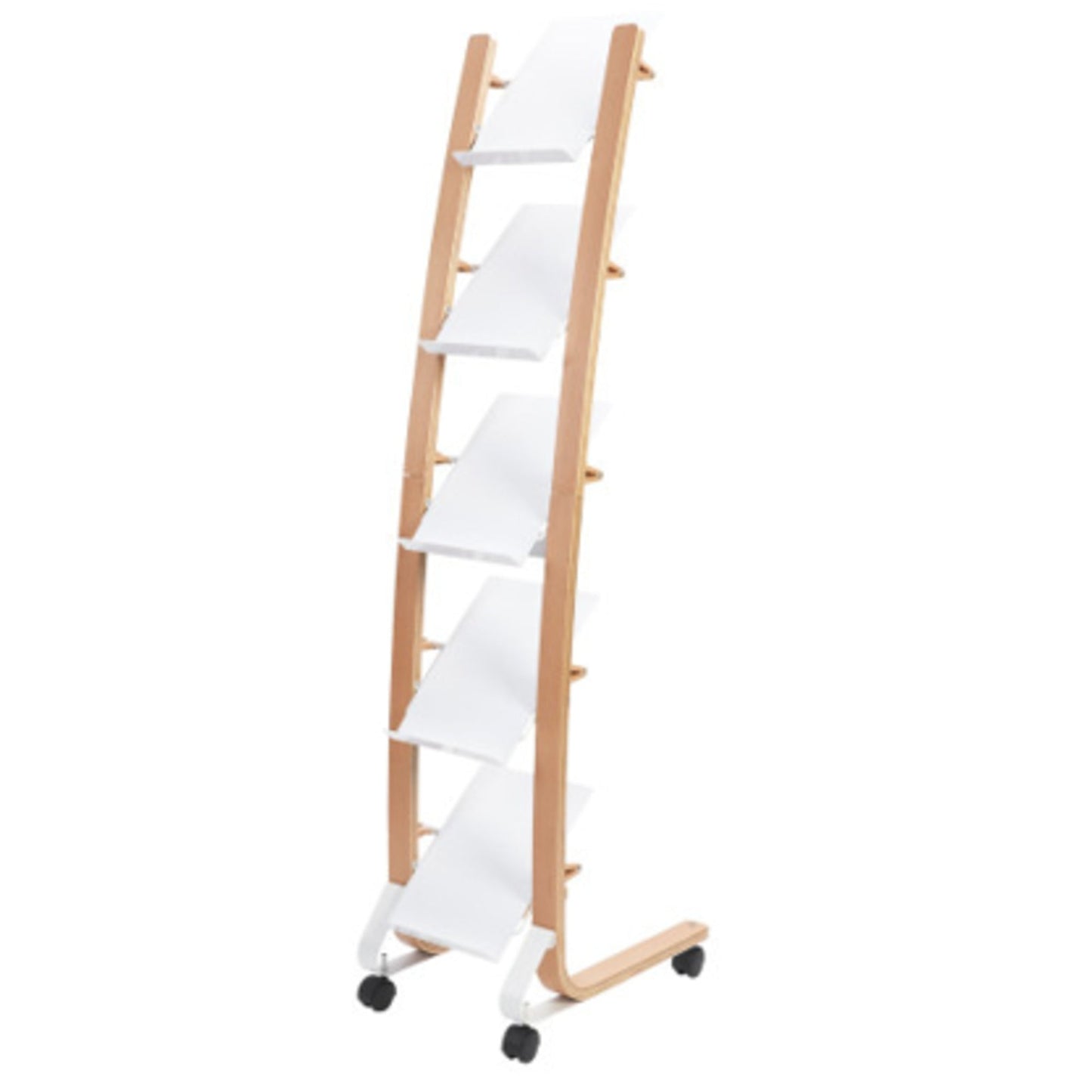 ALBA Prospektständer Design 36 x 165 x 52 cm (B x H x T) weiß 5 Fächer