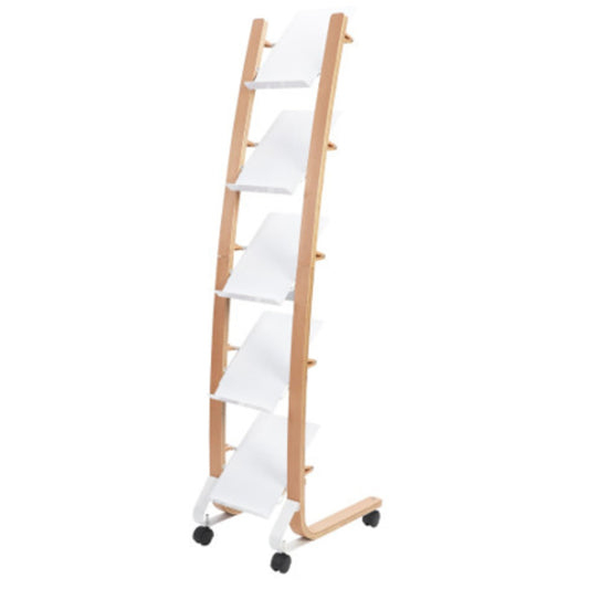 ALBA Prospektständer Design 36 x 165 x 52 cm (B x H x T) weiß 5 Fächer