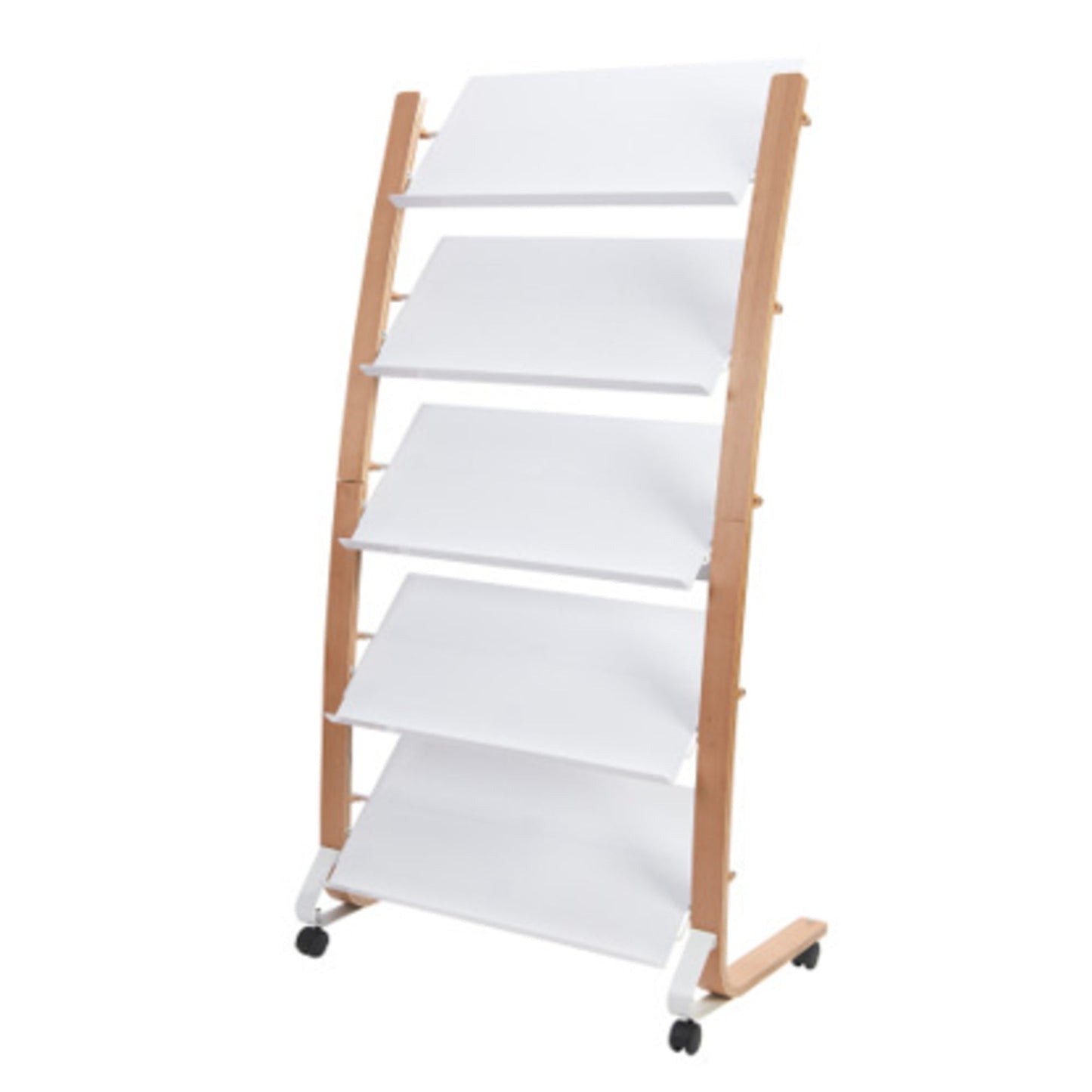 ALBA Prospektständer Design 86 x 165 x 52 cm (B x H x T) weiß 5 Fächer