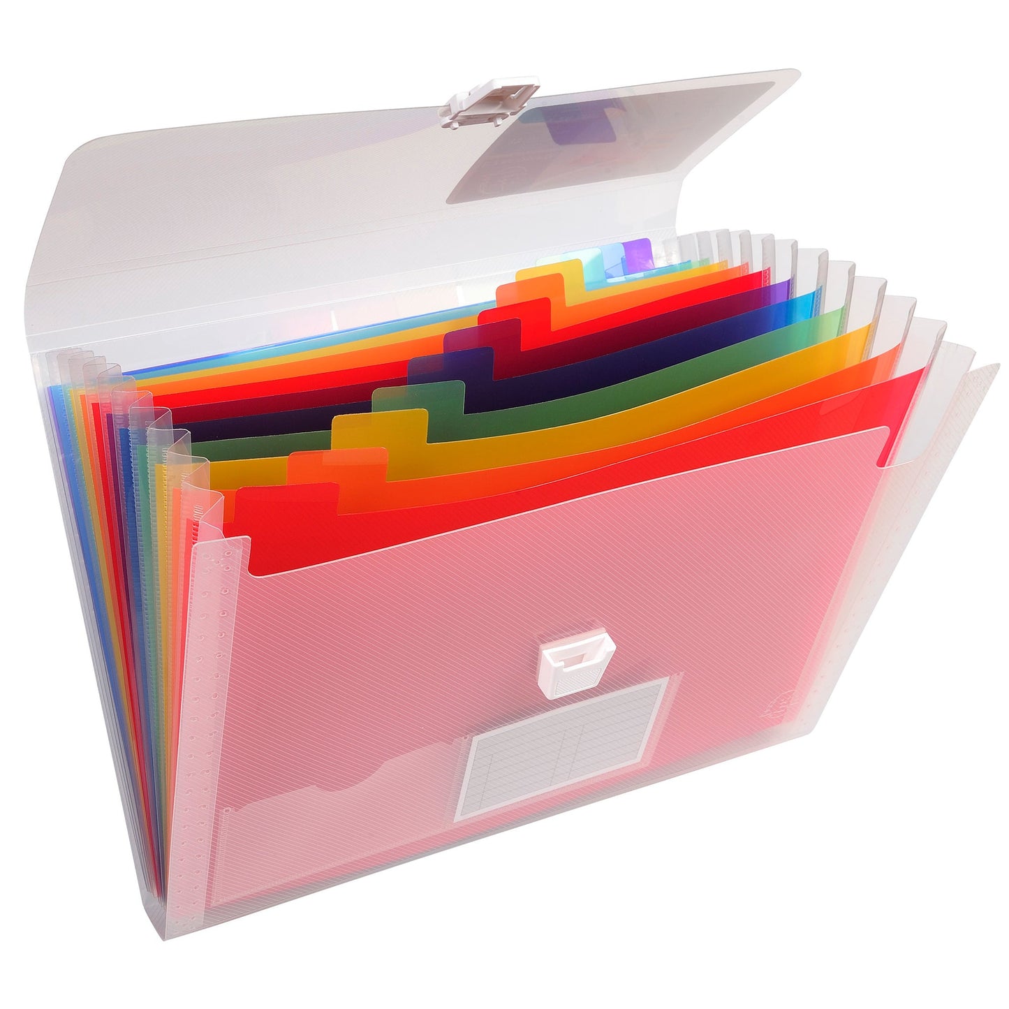 Exacompta Fächermappe Crystal DIN A4 inkl. bunte Indexstreifen Polypropylen transparent 13 Fächer