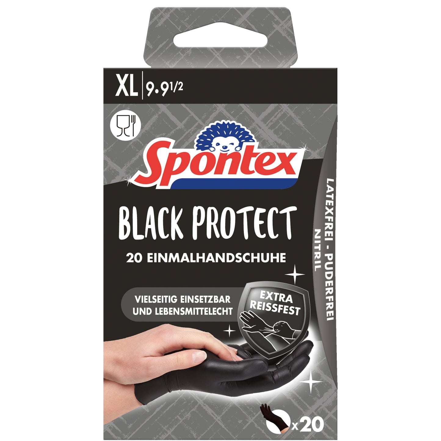 Spontex Einweghandschuhe Black Protect 9 Nitril schwarz 20 St./Pack.