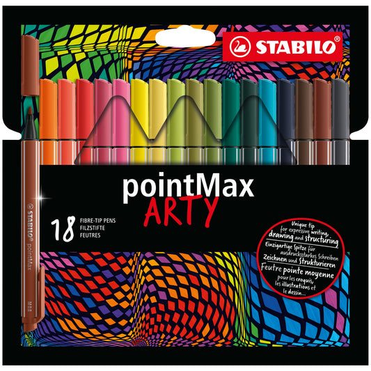 STABILO® Fasermaler pointMax ARTY 0,8mm farbig sportiert 24 St./Pack.