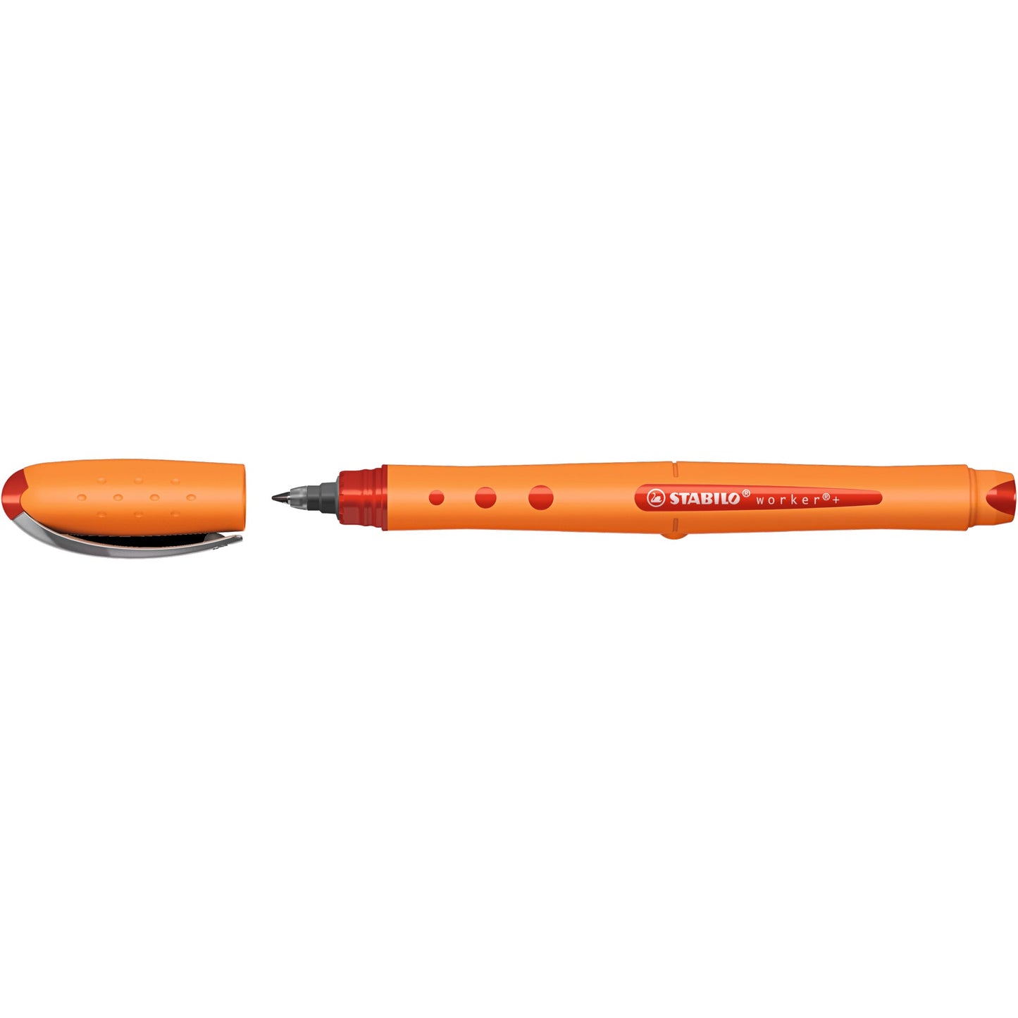 STABILO® Tintenroller worker®+ medium 0,5mm rot Rundspitze nicht dokumentenecht