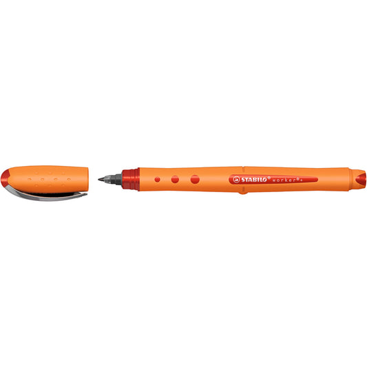 STABILO® Tintenroller worker®+ medium 0,5mm rot Rundspitze nicht dokumentenecht