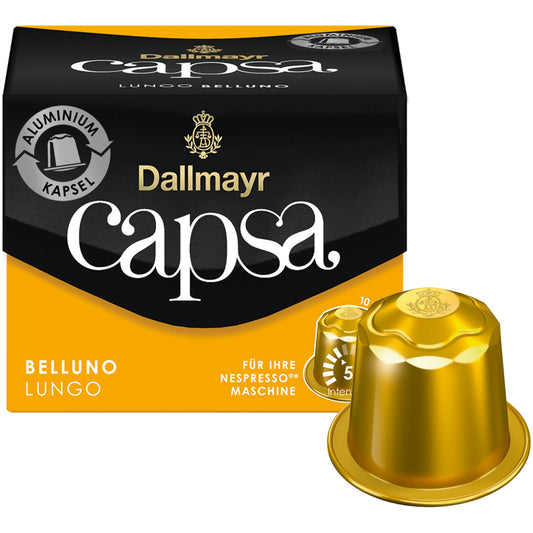 Dallmayr Kaffeekapsel capsa Nespresso® Maschine LUNGO BELLUNO Intensität: 5 10 x 5,6 g/Pack.