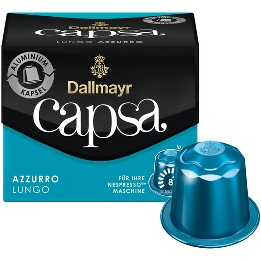 Dallmayr Kaffeekapsel capsa Nespresso® Maschine LUNGO AZZURRO Intensität: 8 10 x 5,6 g/Pack.