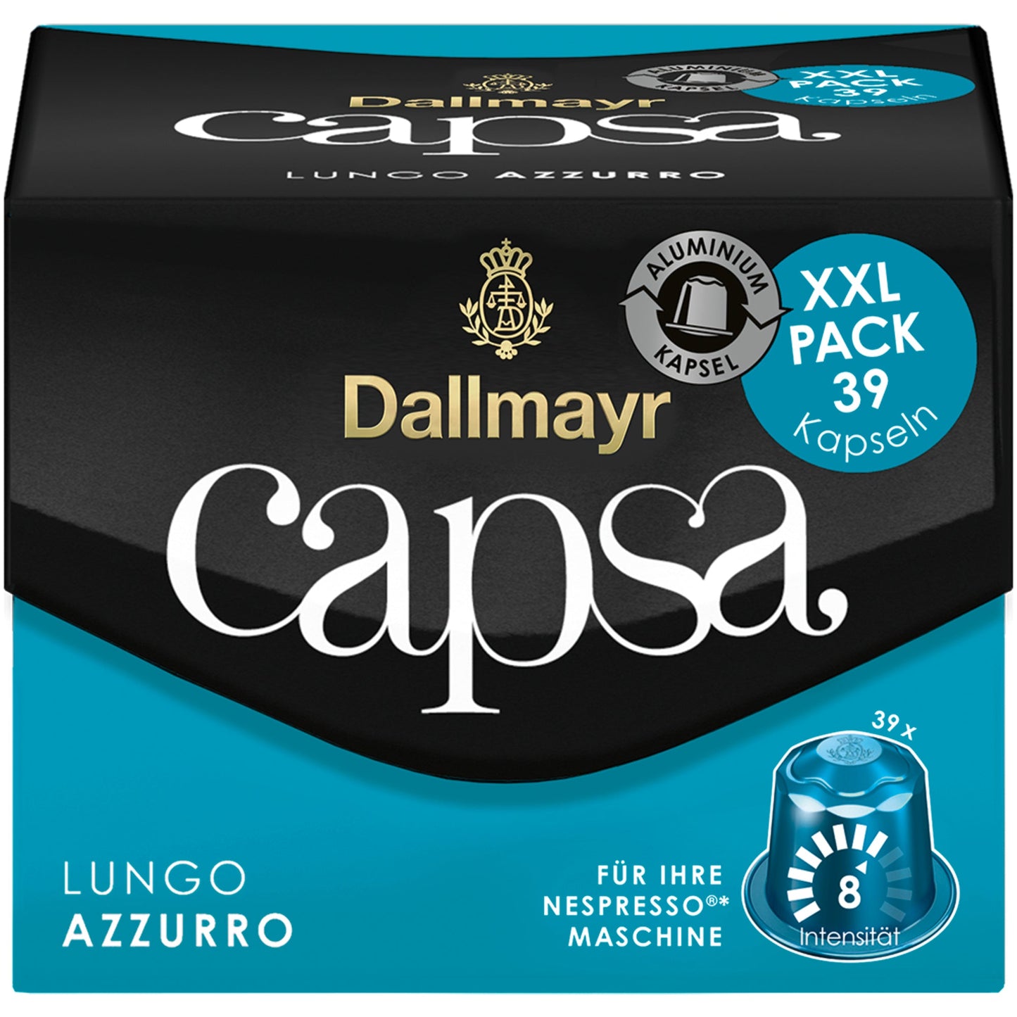 Dallmayr Kaffeekapsel capsa Nespresso® Maschine LUNGO AZZURRO XXL Intensität: 8 39 x 5,6 g/Pack.