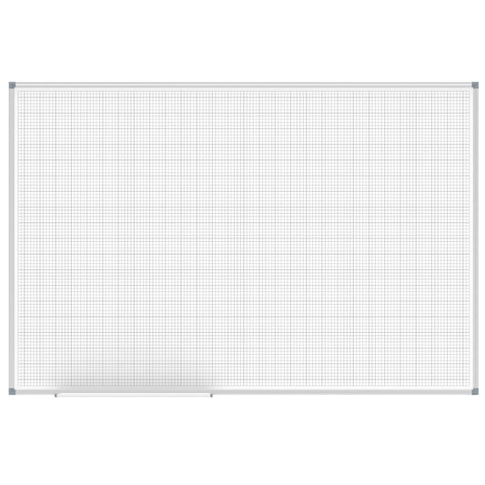 MAUL Rastertafel MAULstandard 150 x 100 cm (B x H) mit Ablageschale weiß kunststoffbeschichtet silber