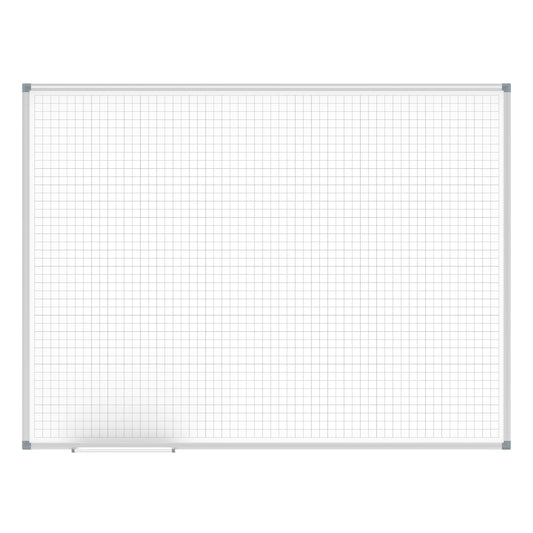 MAUL Rastertafel MAULstandard 120 x 90 cm (B x H) mit Ablageschale weiß kunststoffbeschichtet silber