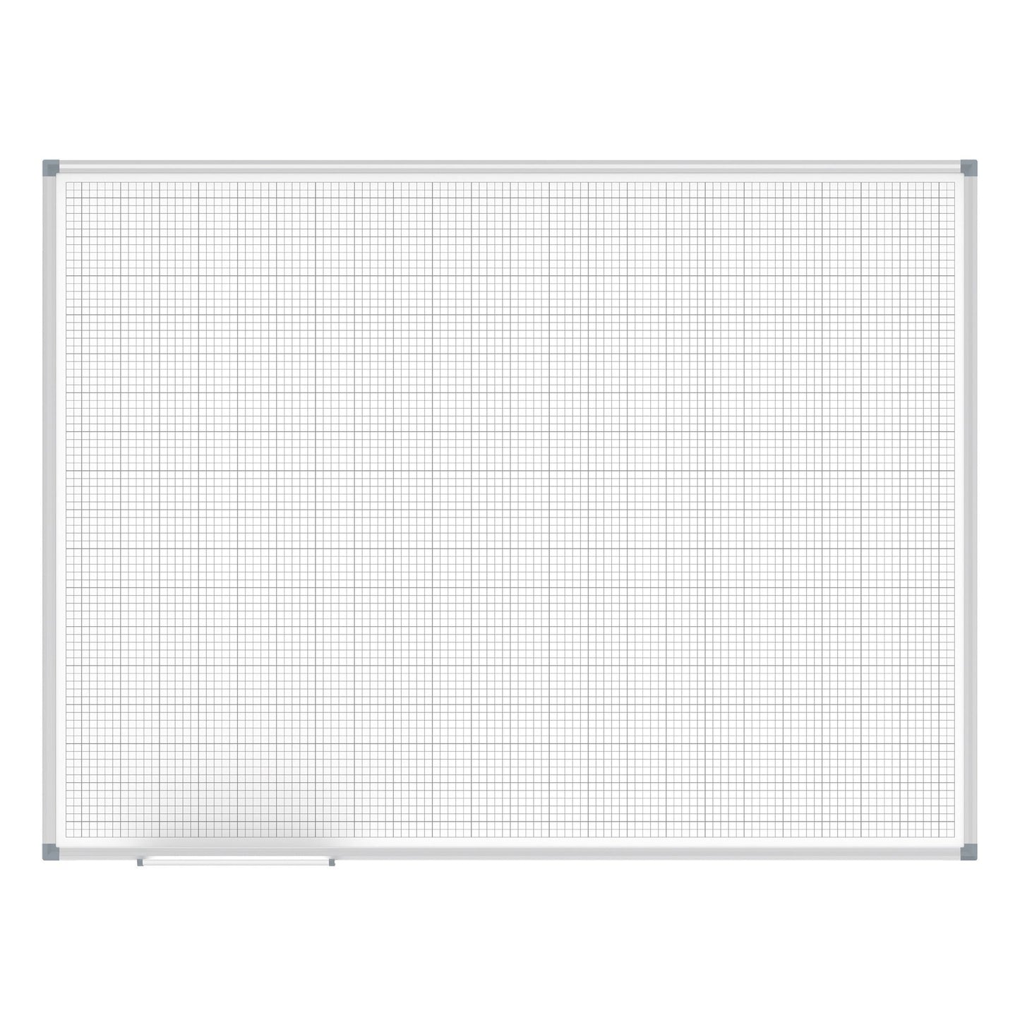 MAUL Rastertafel MAULstandard 120 x 90 cm (B x H) mit Ablageschale weiß kunststoffbeschichtet silber