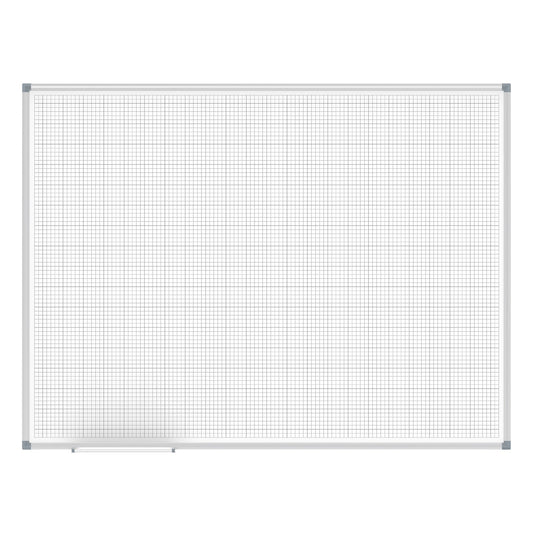 MAUL Rastertafel MAULstandard 120 x 90 cm (B x H) mit Ablageschale weiß kunststoffbeschichtet silber