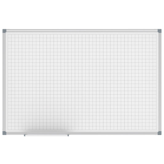 MAUL Rastertafel MAULstandard 90 x 60 cm (B x H) mit Ablageschale weiß kunststoffbeschichtet silber