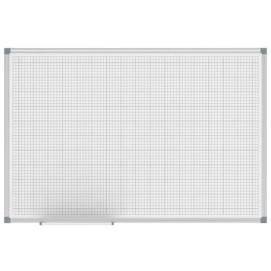 MAUL Rastertafel MAULstandard 90 x 60 cm (B x H) mit Ablageschale weiß kunststoffbeschichtet silber