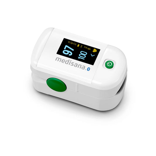 Medisana Pulsoximeter PM 100 connect 5,8 x 3,4 x 3,5 cm (B x H x T) 70-100% 30-235 Schläge/Min.