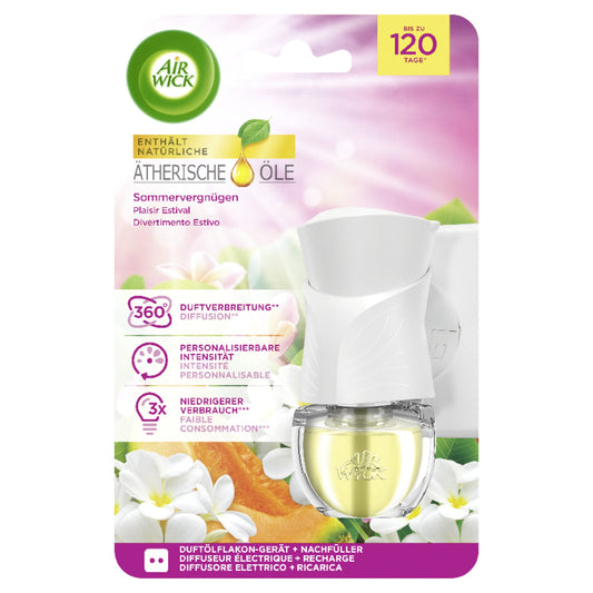 AIR-WICK Lufterfrischer Starter gefüllt inkl. Nachfüller Sommervergnügen 19 ml Kunststoff weiß