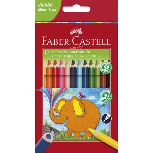 Faber-Castell Buntstift Triangular Jumbo farbig sortiert 12 St./Pack.