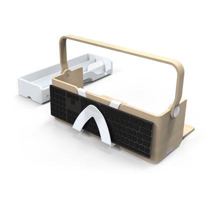 ALBA Organisationsbox Ergobox 42,5 x 23 x 15 cm (B x H x T) Birkenholz/PET, 100 % recycelt braun/weiß/grau