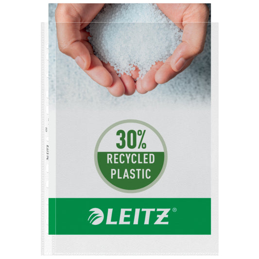 Leitz Prospekthülle DIN A4 90µm oben, links offen Polypropylen, 30 % recycelt farblos 100 St./Pack.