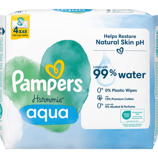 Pampers Feuchttücher HarmonieT Aqua 4 x 48 St./Pack.