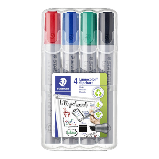 STAEDTLER® Flipchartmarker Lumocolor® 356 2-5mm farbig sortiert 4 St./Pack.
